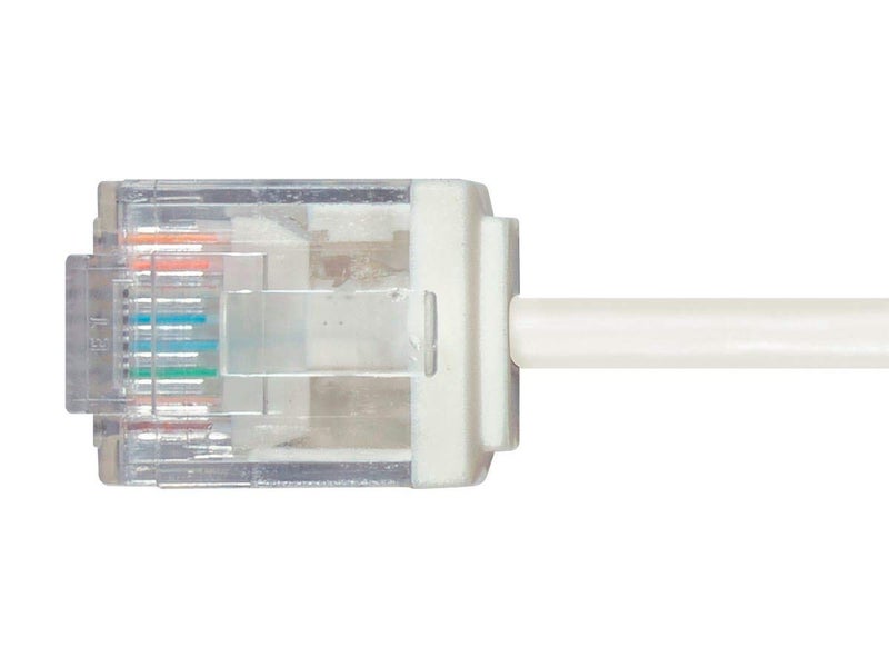 Monoprice Cat6 Ethernet Patch Cable - Snagless, 550MHz, UTP, 32AWG, 0.5 Feet, White - Micro SlimRun Series - Image 4